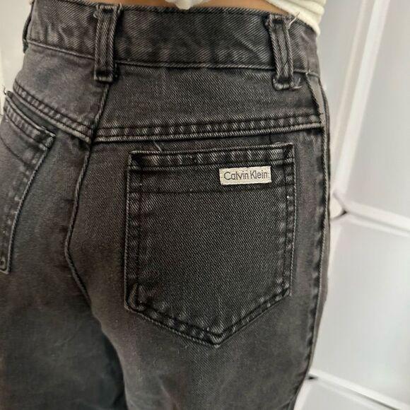 Calvin Klein Vintage Black High Waist Straight Tapered Leg Jeans Size 5 - Picture 1 of 16